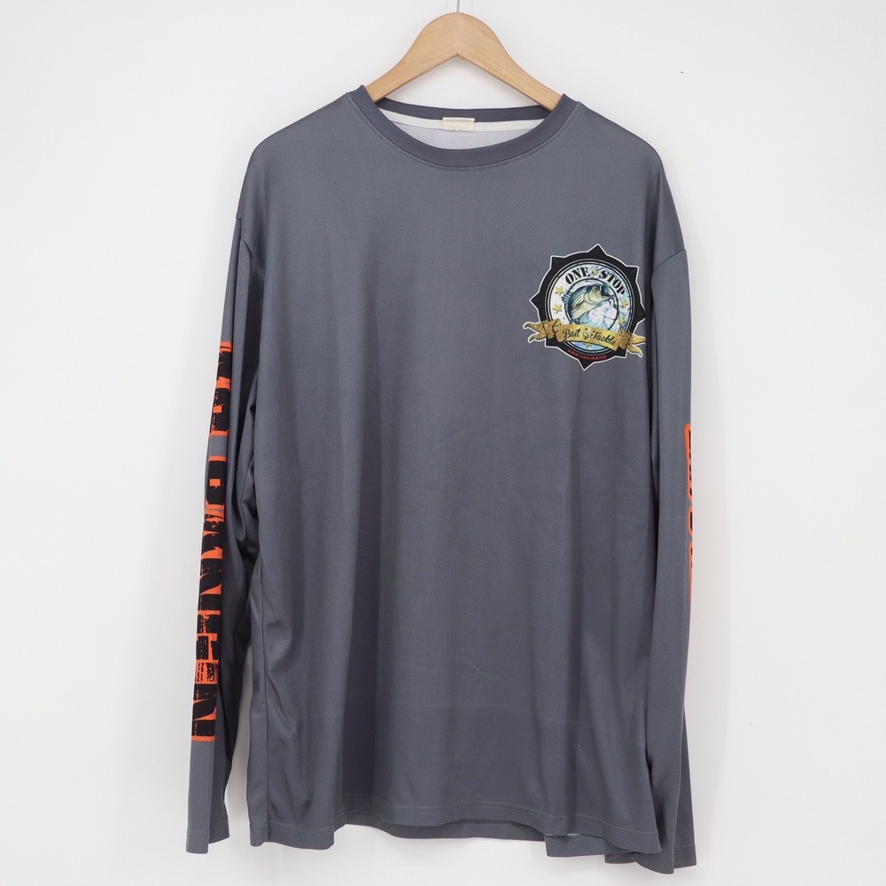 Unbranded Performance Shirt Mens 2XL One Stop Bait & Tackle Gray Fishing